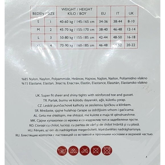 Rare Penti 20 Denier Nude #2 Medium Nylon Tights - Sheer, Shiny, Durable 5728 - Picture 3 of 9